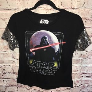 NWT!! Star Wars sequin glitter XS  Darth Vader top